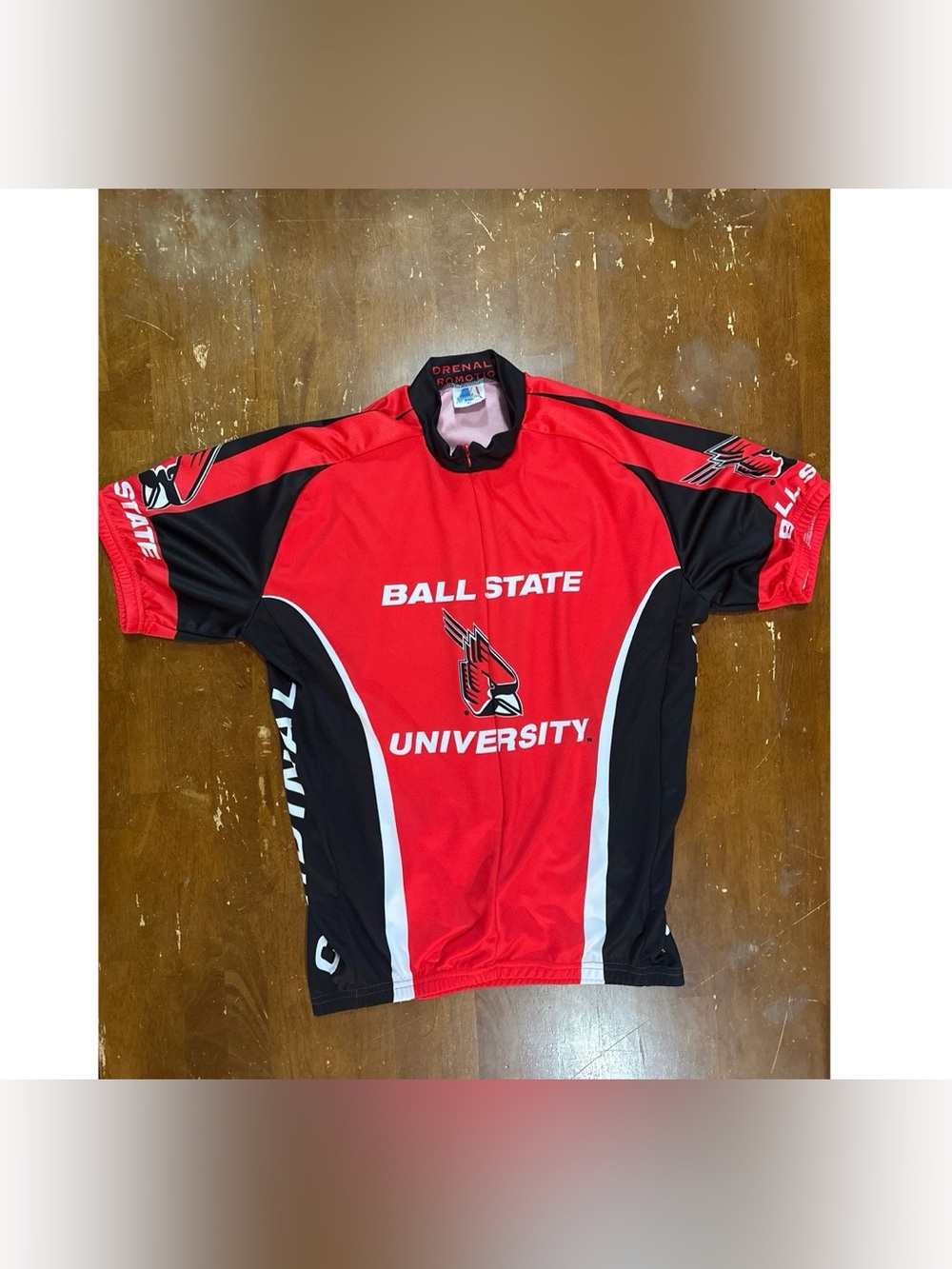 Ball State University Adrenaline Red & Black Short-Sleeve Cycling Jersey